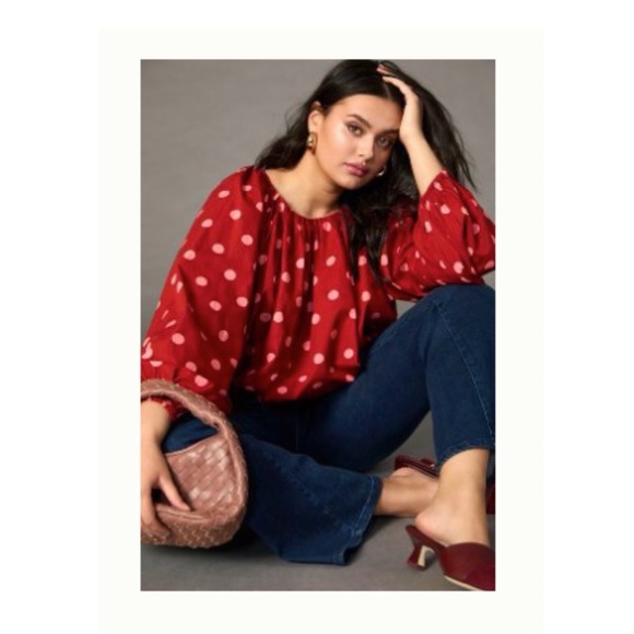 Anthropologie Tops - Anthropologie poplin bubble blouse.